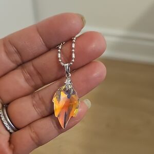 Crystal Leaf Necklace